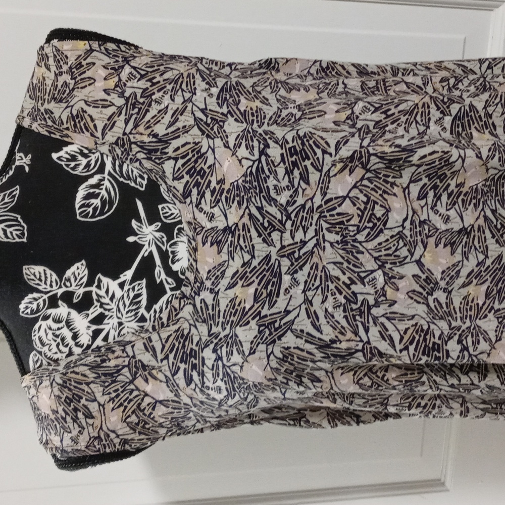🖤VTG Flax by Jeanne Engelhart🖤 - Black/Tan Floral Print Sleeveless Dress - Picture 8 of 14